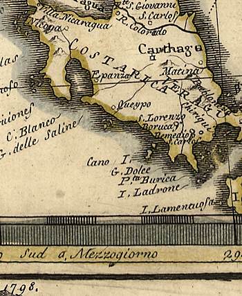 Mapa de Costa Rica, 1798